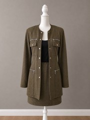 Vintage Ginger Bort PG Collections Bomber Military Style Dress Set Sz 6 USA Made