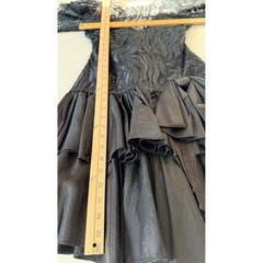 Contempo Casuals Vintage 80s Black Lace Taffeta Bow Dress Sz S Goth Whimsigoth