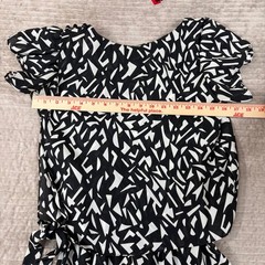 Miss Oops California Vintage 80s Geometric Abstract Midi Dress Black White 8