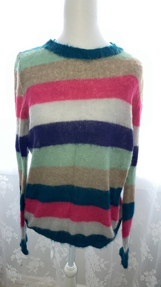 Womens Silvia Novell Italian mohair blend colorful striped sweatshirt M