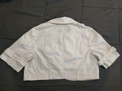 Vintage White Bisou Bisou Cropped Blazer. Women’s Size XLarge