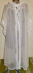 lINGERIE VINTAGE WHITE SHEER DEENA LOUNGE COAT NIGHTY COVER 100% NYLON neocurio