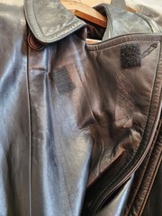 1980s Michael Hoban North Beach Vintage Leather Trench Coat in Black Size 38