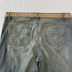 David Meister Womens Vintage Bell Bottom Jeans Size 14 34” Sequined Waist