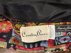 Vintage Country Pacer Tapestry Carpet Womens Coat 70s Boho Size S Flaws