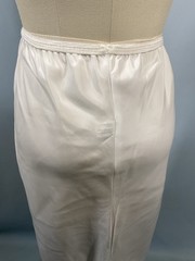 Vintage Half Slip SIZE SMALL white long LENGTH 36″ formal slit SNIP-IT 60s 70s