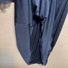 Vintage 70s? Kaftan Maxi Gown V-Neck Angel Sleeve Navy Blue M/L Boho Retro Glam