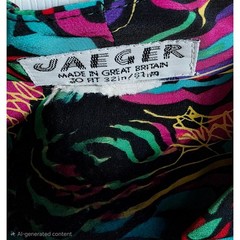 Jaeger 32 Vintage 80’s Great Britain Psychedelic Paisley Heart Blouse Multicolor
