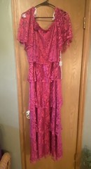 Vintage Lady Helene for Mister Jay pink lace gown NWT size 14 1/2