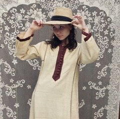 Vintage Kaftan 1960s 1970s Anita Pallenberg Nat~A~Raj 100% Natural Silk