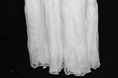VERY RARE VICTORIAN LONG COTTON & LACE FANCY PETTICOAT SKIRT 26 INCH WAIST