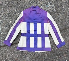 60s Space Age Mod Vinyl Jacket Purple Fade Belted Western Parade
