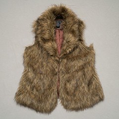 Vintage Y2k 2000s Wet Seal Faux Fur Vest Womens Large Brown