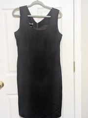 Patrick Collection Black Silk Sheath Dress And 4 Button Jacket Size 12 RN 84985