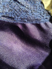 Vintage Feather Bed Intimates Blue Satin Finish Lace Chemise Nightgown M
