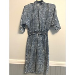 Champagne West Vintage 80s Acid Wash Denim Dress Star Waist Made in USA