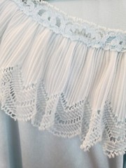 Vtg Vanity Fair Nylon Robe Lace Collar One Pocket Sz M Powder Blue