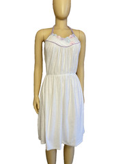 VTG Undercover Wear Embroidered Terrycloth Halter Dress Swim Suit Cover-Up Large