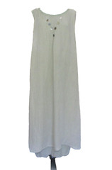 Bodil Linen Blend Maxi Dress M Women Light Gray Sleeveless Lagenlook