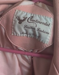 Continental Leather Fashions Pink Blazer Jacket & Skirt Set Large Vintage 1980s