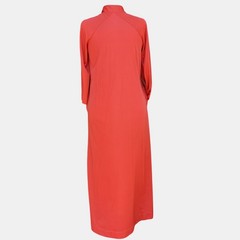 Vassarette Loungewear Dress Womens M Coral Zip Front Maxi Vintage 70s Kaftan Mod