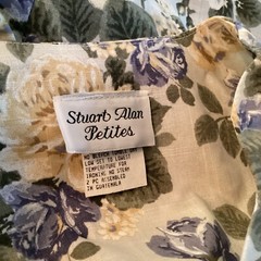 Vintage Stuart Alan Top Women’s Floral Short Sleeve Petite Size 14P Padded New