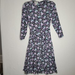 VTG 70s E.D. Michaels Petites Womens 5/6p Floral Prairie Dress Cottagecore