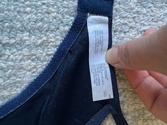 Vintage New Adonna Second Skin Navy Satin Shiny Bra Size: 34 D