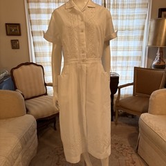 Vintage Nurse Waitress Uniform By Tiffs NY Embroidered Pockets Collar Sz L