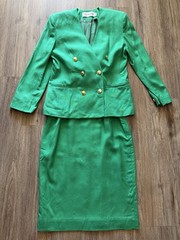 VTG 80s JH Collectibles Green Skirt Suit Set Jacket 6 Skirt 8 St Patrick’s Day