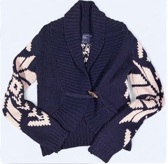 Vintage America Eagle Outfitter Sweater. Navy and Cream Color Size Large
