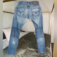 Levis 511 Skinny Blue Jeans Size 28×30 Distressed Red Tab Y2K Honeycomb 90s 200s