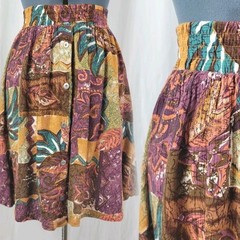 Vintage Options Melrose Brown/Purple/Pink/Teal Patterned Skirt Size S/M?