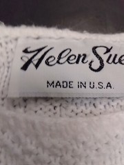Vintage Helen Sue Sweater White acryllic USA vintage size 14 see measure Hole
