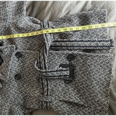 Giacca Tweed Croped Pea Coat LP Black Gray Herringbone Trench Jacket Y2K Preppy