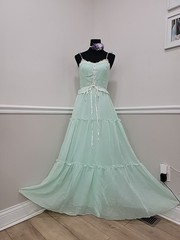 VTG ILGWU Mint Prairie Sun Dress Boho Cottagecore Maxi Romantic