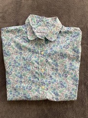 Vintage Burberrys of London Shirt Women’s Sz 42 Short Sleeve Floral Print France