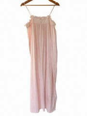 VTG 80s Victoria’s Secret Gold Label Pink Cotton Maxi Nightgown Slip Dress Small