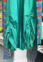 1950’s VTG TURQUOISE SATIN HARRY KEISER SZ XS-S 30” Breast DRESS T-Length USA