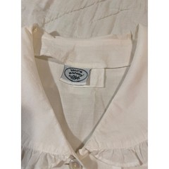 Laura Ashley Vintage 80s White Peter Pan Collar Blouse Puff Sleeve Pintuck Bow