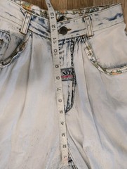 Vtg GET USED by ELIE High Waist Floral Patches Acid Wash Mom Jeans Streetwear 90