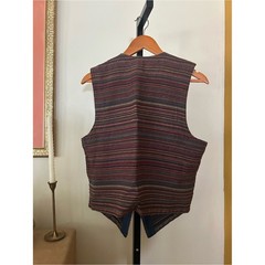 Willowbend Vintage 90s Tapestry Woven Vest Multicolor Western Made in USA Large