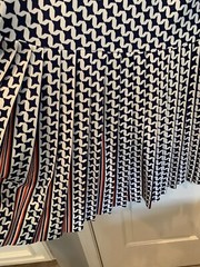 Vintage Mod Retro Nancy Greer NY Pleated Blue White Orange Dress