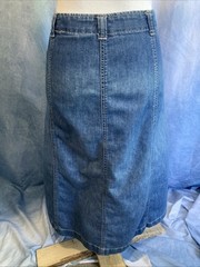Vtg White Stag Y2K Paneled Blue Denim Midi Skirt Sz 10 Cottagecore Boho Western
