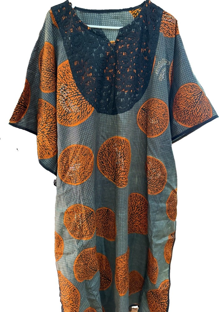 Black And Orange Kaftan Extra Large No Tags