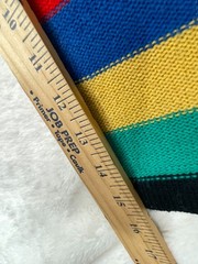 Vintage 70s Woolco Acrylic Sweater Hoodie Sz Med Multicolor Striped Hippie Boho