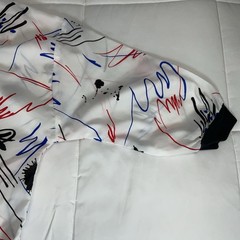 Vintage 80s White Multicolor Paint Splatter Windbreaker Shirt Retro Womens