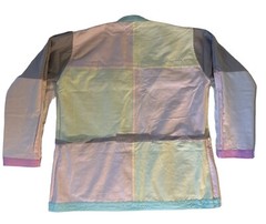 Vintage 90s Y2K Color Block Reversible Jacket Purse 2 in 1 Unisex Lg-XXL Pastels