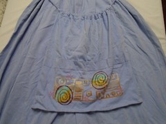 Vintage 90s Blue Fish Organic Flowy Dress Lagenlook Abstract Handpainted Size 1