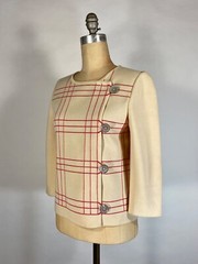 Vintage 1960’s cream color pure wool knit jacket w/ bracelet sleeves ST. ANDREWS